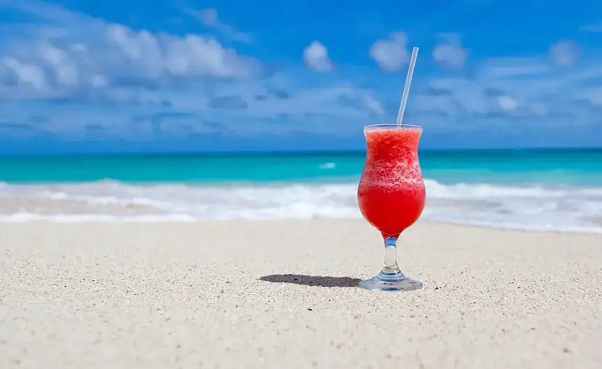 Szklanka toniku z bąbelkami i butelka toniku na stole